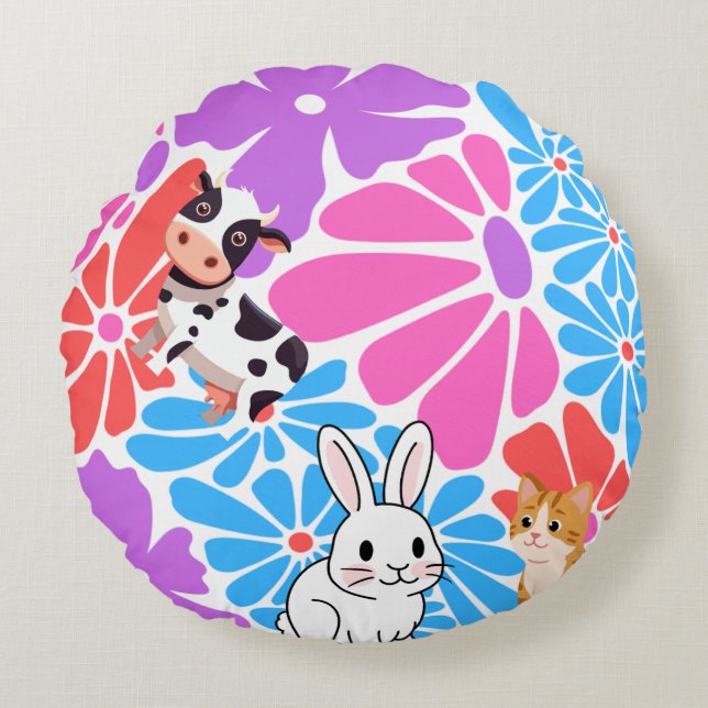 Vorsicht Design Rundes Kissen (Vorderseite)