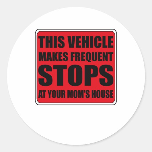 Vorsicht, dieses Fahrzeug hält plötzlich an Runder Aufkleber (Vorderseite)