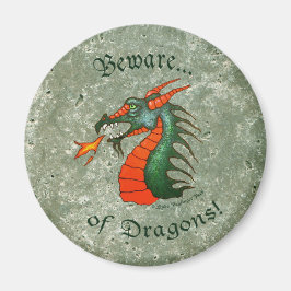 Vorsicht Dragons Stone Green Magnet