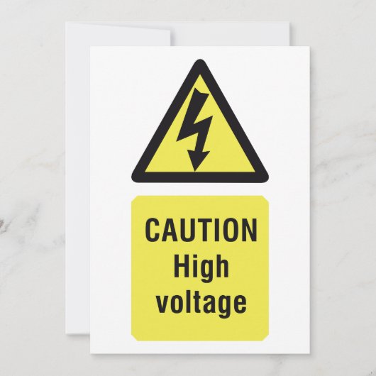 Vorsicht - Einladung zur Hochspannungswarnung (Vorderseite)