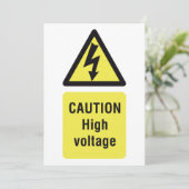 Vorsicht - Einladung zur Hochspannungswarnung (Stehend Vorderseite)