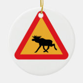 Vorsicht Elche schwedische Verkehrszeichen Keramikornament (Vorne)
