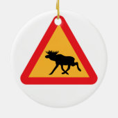 Vorsicht Elche schwedische Verkehrszeichen Keramikornament (Hinten)