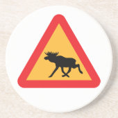 Vorsicht Elche schwedische Verkehrszeichen Untersetzer (Vorne)