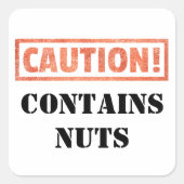 Vorsicht - Enthält Nuts Allergiewarnhinweise Quadratischer Aufkleber (Vorderseite)