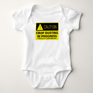 Vorsicht! Ernte-Abwischen laufend - lustiger Baby Strampler