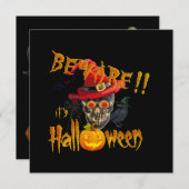 Vorsicht, es ist Halloween Creepy & Beängstigend P Einladung (Vorne/Hinten)