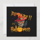 Vorsicht, es ist Halloween Creepy & Beängstigend P Einladung (Vorderseite)