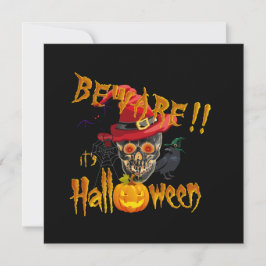 Vorsicht, es ist Halloween Creepy & Beängstigend P Einladung