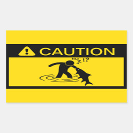 Vorsicht: Fische angreifen Rechteckiger Aufkleber