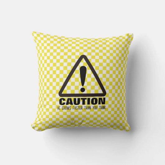 Vorsicht! Funny First Birthday Party Einladung Kissen (Vorderseite)