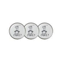 Vorsicht! Funny Golf Duffer Swing Vintage Image
