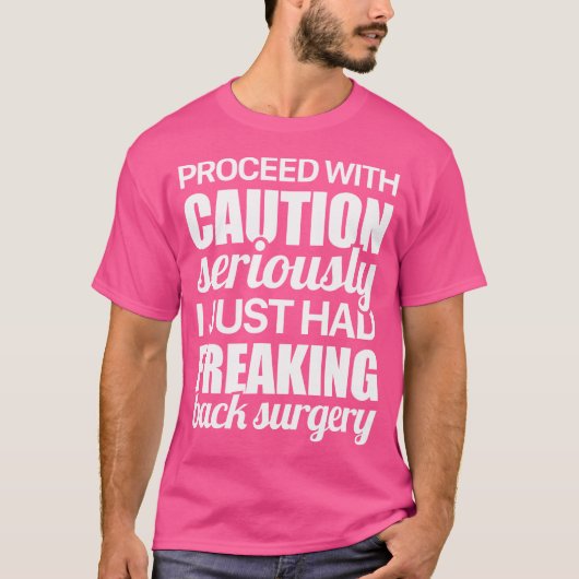Vorsicht Funny Spine Back Operation T-Shirt (Vorderseite)