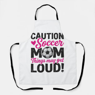 Vorsicht Fußballmutter Lautes Vintage-Shirt-Design Schürze