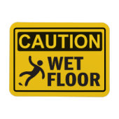 Vorsicht Fußboden mit Symbol Magnet (Horizontal)