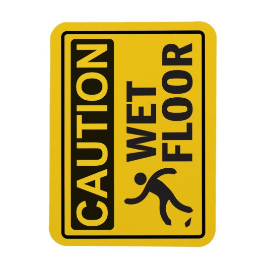 Vorsicht Fußboden mit Symbol Magnet (Vertikal)