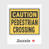 Vorsicht Fußgängerüberquerung Aufkleber (Blatt)