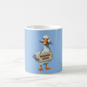 Vorsicht Gänse – Lustige wütende Gans Kaffeetasse