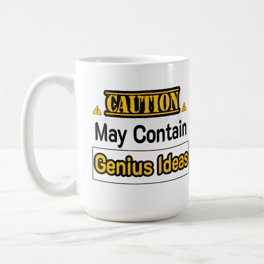 Vorsicht Geniale Ideen Lustiges Bürogeschenk Kaffeetasse (Links)