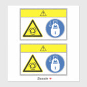 Vorsicht/Gerät beginnt automatisch mit der Kennzei Aufkleber (Blatt)