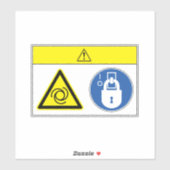 Vorsicht/Gerät beginnt automatisch mit der Kennzei Aufkleber (Blatt)