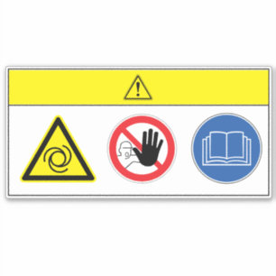 Vorsicht/Gerät beginnt automatisch mit der Kennzei Aufkleber