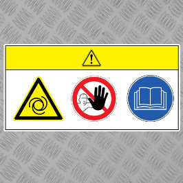 Vorsicht/Gerät beginnt automatisch mit der Kennzei Aufkleber