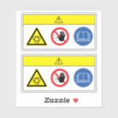 Vorsicht/Gerät beginnt automatisch mit der Kennzei Aufkleber (Blatt)