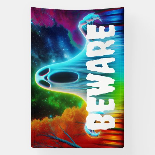 Vorsicht Ghost Halloween Banner (Vertikal)