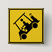 Vorsicht Golf Cart Schild Button (Vorderseite)