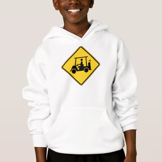 Vorsicht Golf Cart Schild Hoodie (Vorderseite)