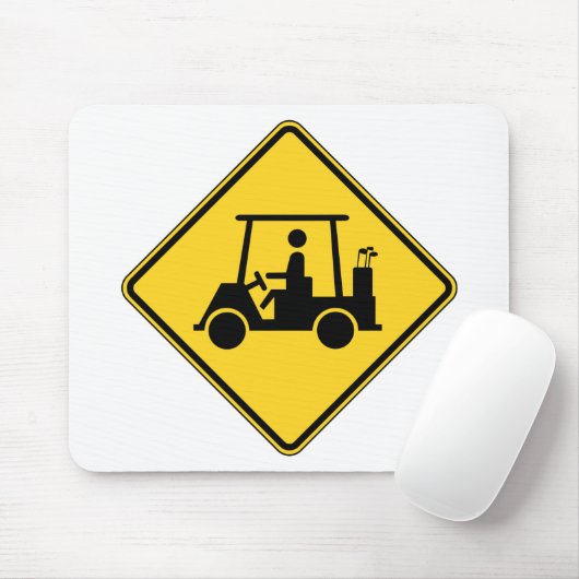 Vorsicht Golf Cart Schild Mousepad (Mit Mouse)