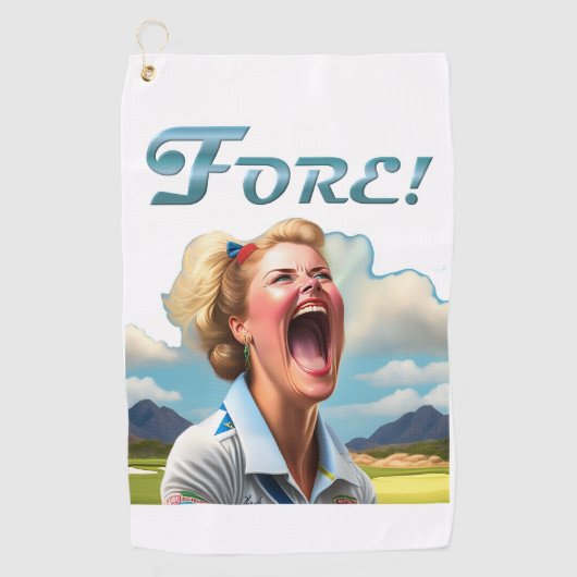 Vorsicht! - Golf-Handtuch für Frauen Golfhandtuch (Vorderseite)