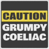 Vorsicht Grumpy Coeliac Celiac Aufkleber (Vorderseite)