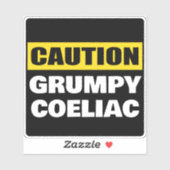 Vorsicht Grumpy Coeliac Celiac Aufkleber (Blatt)