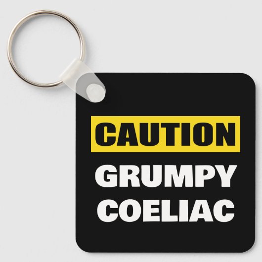Vorsicht Grumpy Coeliac Celiac Schlüsselanhänger (Vorderseite)