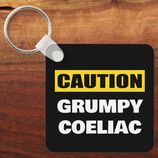 Vorsicht Grumpy Coeliac Celiac Schlüsselanhänger (Vorderseite)