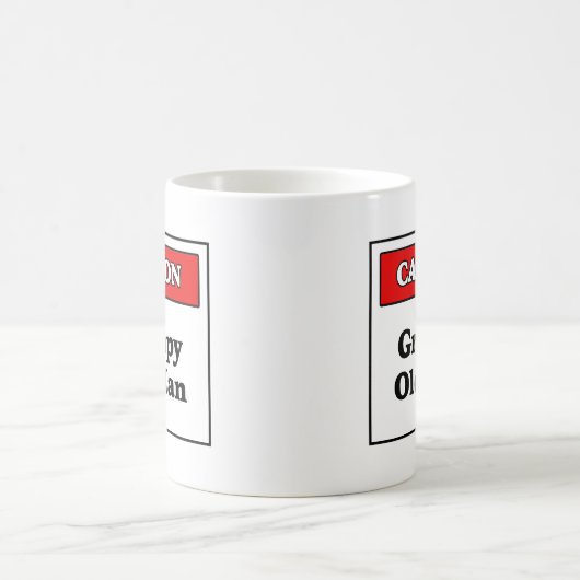 Vorsicht Grumpy Old Man Kaffeetasse (Mittel)