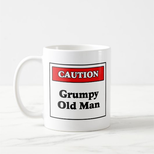 Vorsicht Grumpy Old Man Kaffeetasse (Links)