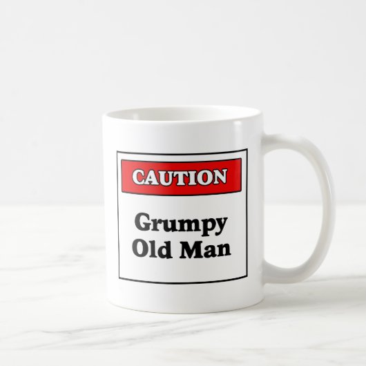 Vorsicht Grumpy Old Man Kaffeetasse (Rechts)