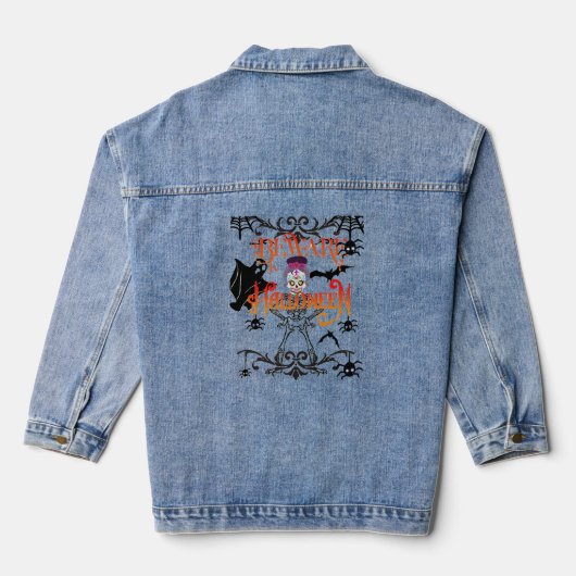 Vorsicht Halloween Jeansjacke (Rückseite)