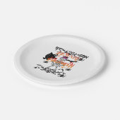 Vorsicht Halloween Pappteller (Schrägansicht)