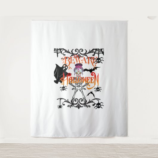 Vorsicht Halloween Wandteppich (Vorderseite)