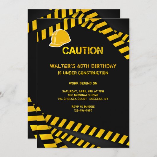 Vorsicht Harthut Einladung (Vorne/Hinten)