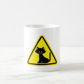 Vorsicht Haustiere Schild Black Cat Kaffee Tasse (Mittel)