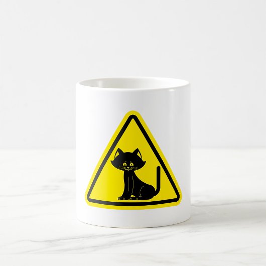 Vorsicht Haustiere Schild Black Cat Kaffee Tasse