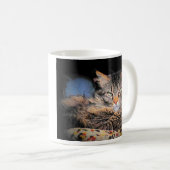 Vorsicht: Heiße Katze und Kaffee Kaffeetasse (VorderseiteRechts)