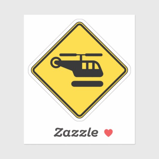 Vorsicht Helicopter-Zeichen Aufkleber (Blatt)