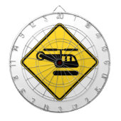 Vorsicht Helicopter-Zeichen Dartscheibe (vorne)