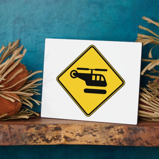 Vorsicht Helicopter-Zeichen Fotoplatte (Seite)